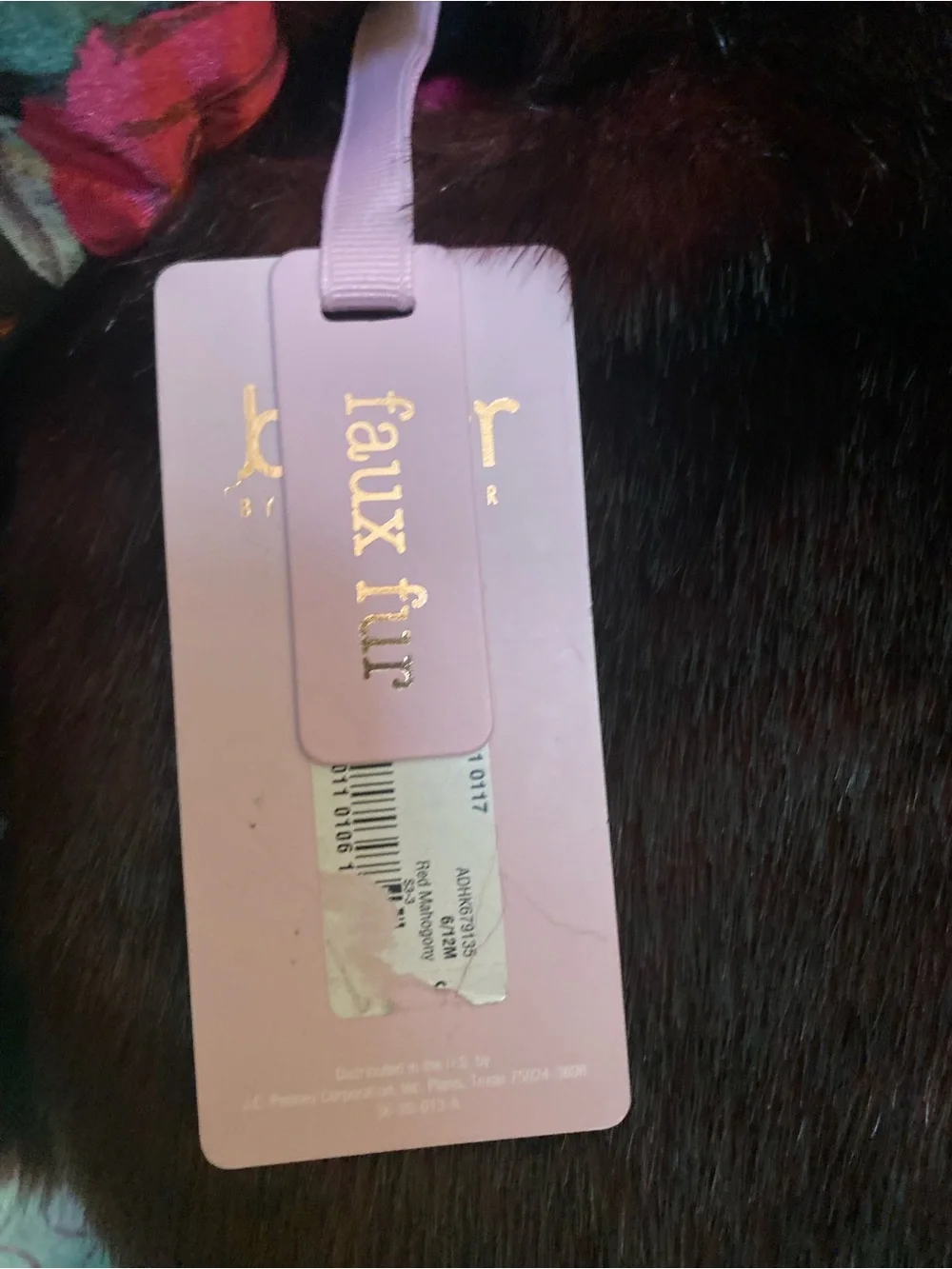 Ted Baker Deep Mahogany Faux Fur Capelet with Decorative Button NWT Sz 6/12 mths